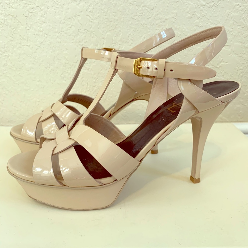 YSL Saint Laurent Tribute 105mm light nude sandal